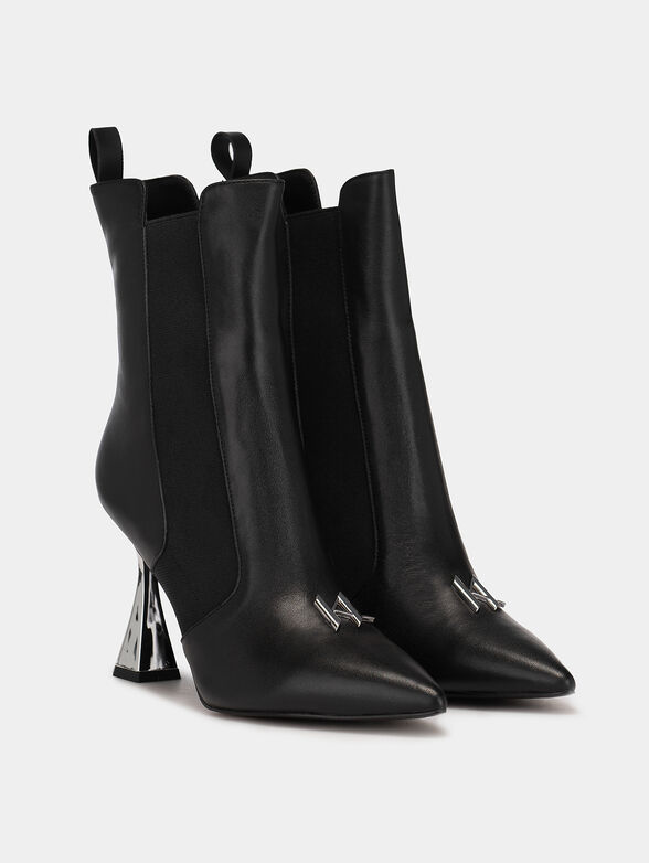 DEBUT leather ankle boots with accent logo detail - 2