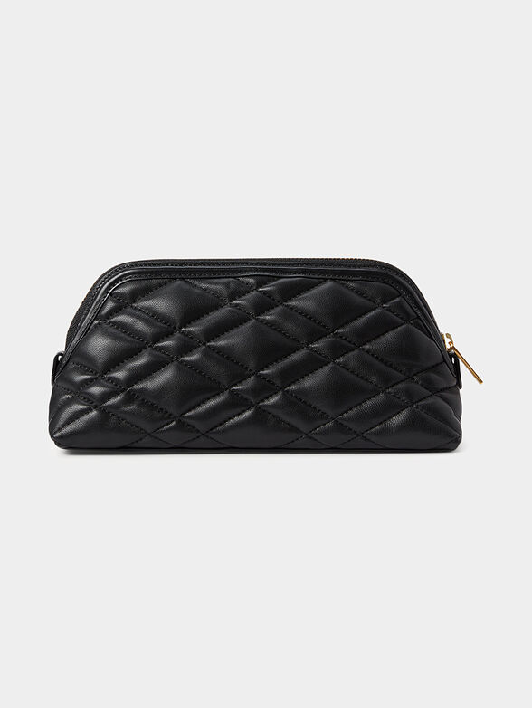 Leather pouch with quilted effect - 2