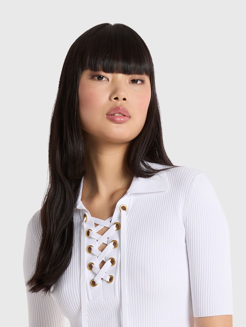 Blouse with ties at the neckline - 3