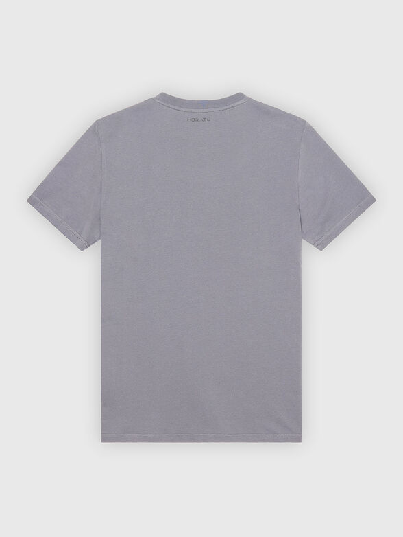 Cotton T-shirt in grey with print - 2