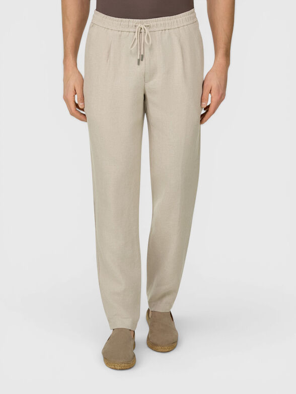 Linen pants with an elastic waistband - 1