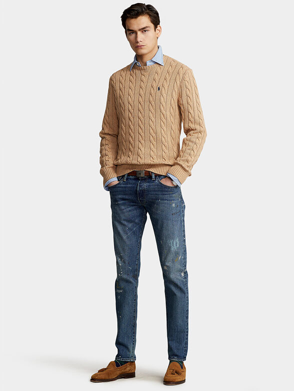 Sweater in beige with logo  - 2