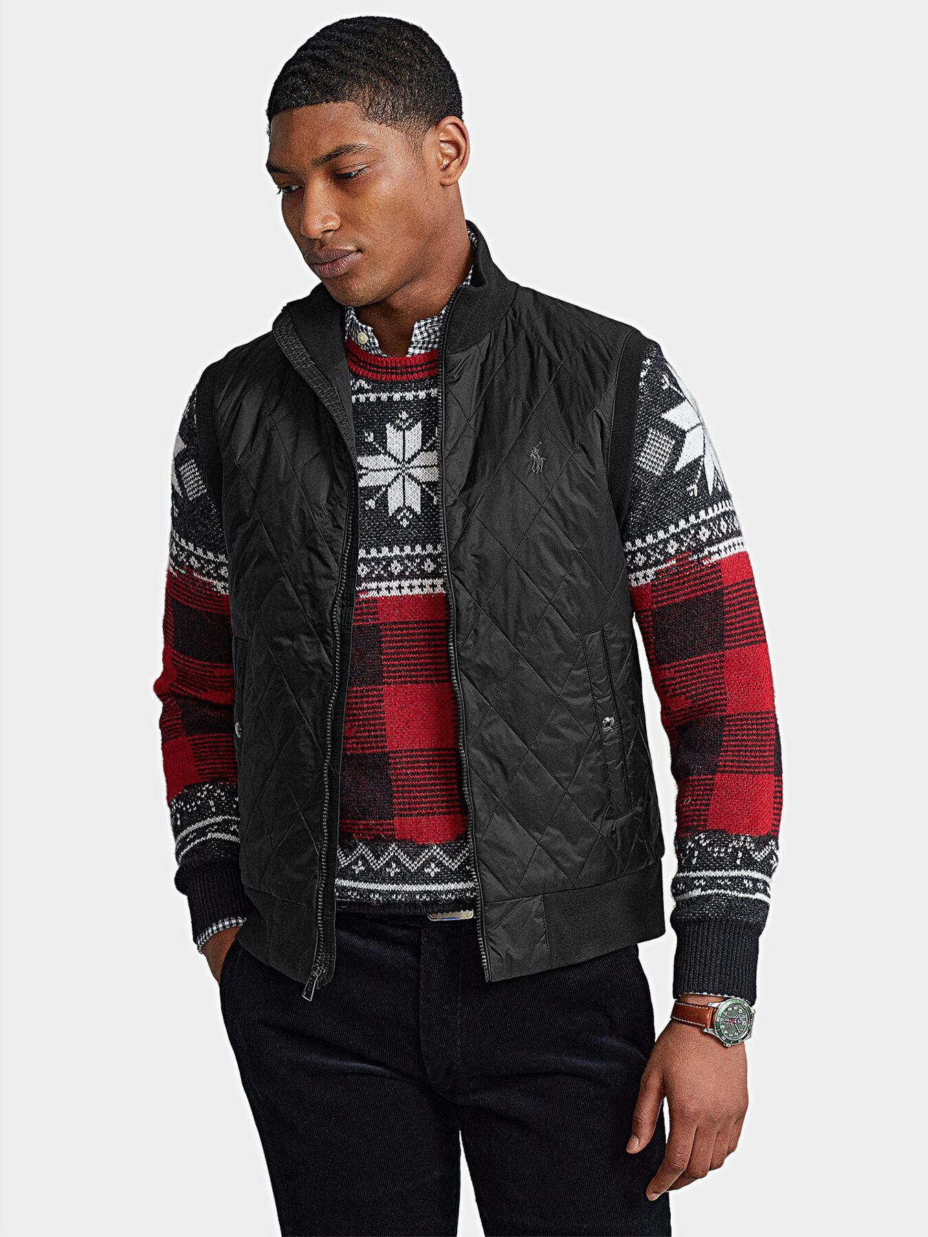 Black vest with quilted effect brand POLO RALPH LAUREN Globalbrandsstore en
