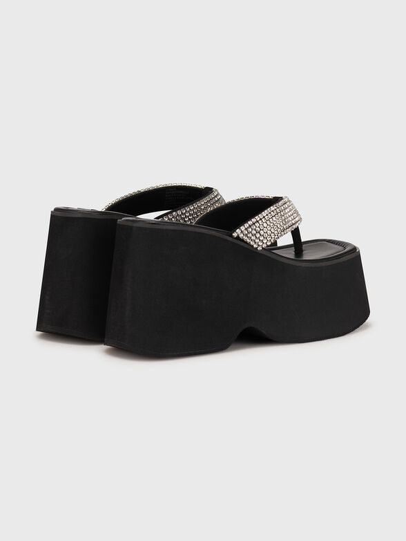 GWEN-R black sandals with applied crystals - 3
