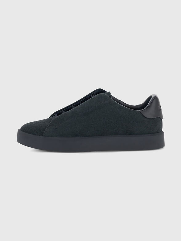 Dark blue suede sneakers - 1