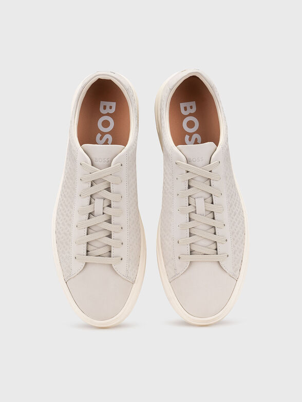 Suede sneakers with monogram - 6
