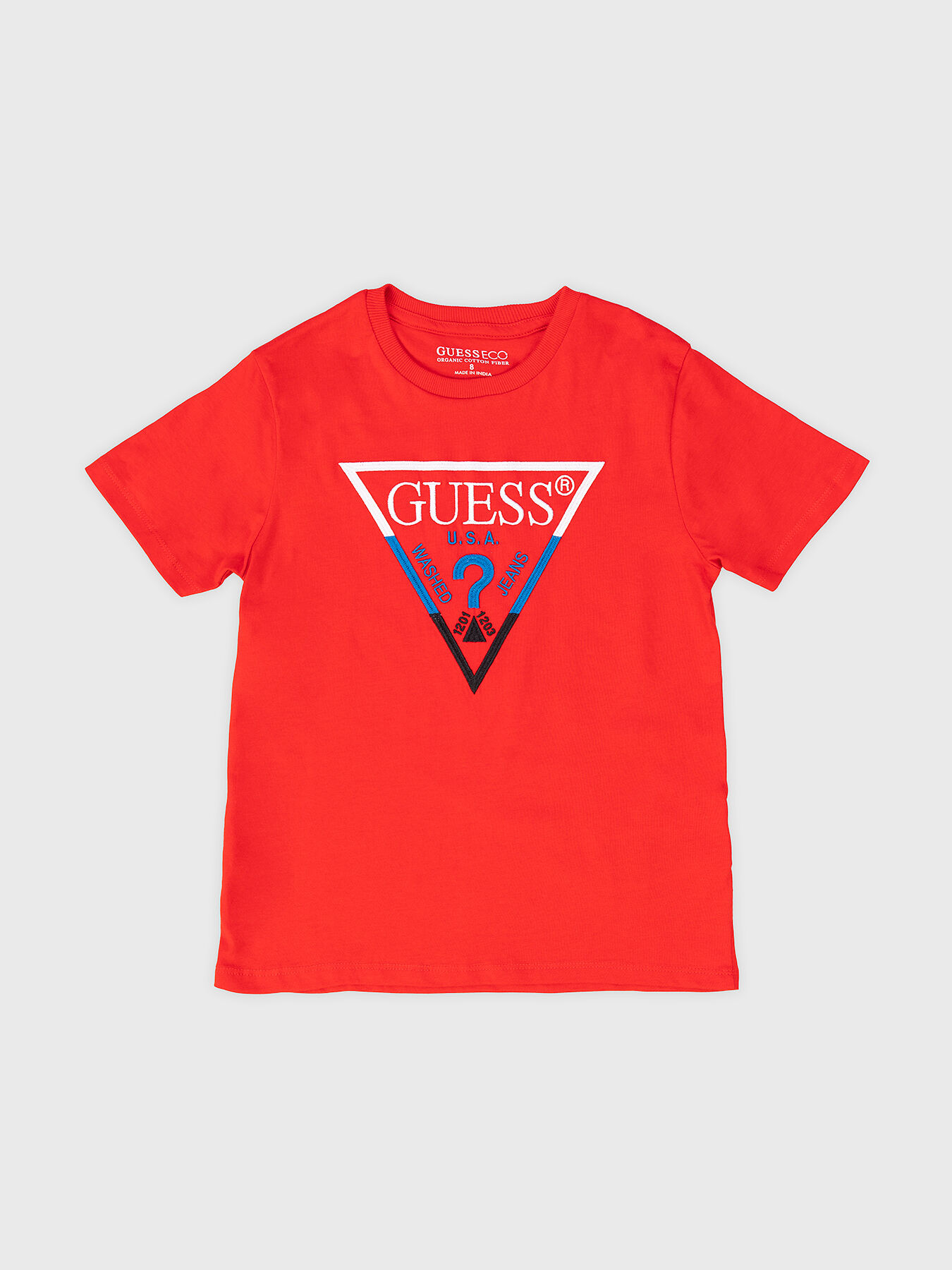 Dark blue t-shirt with logo print brand GUESS