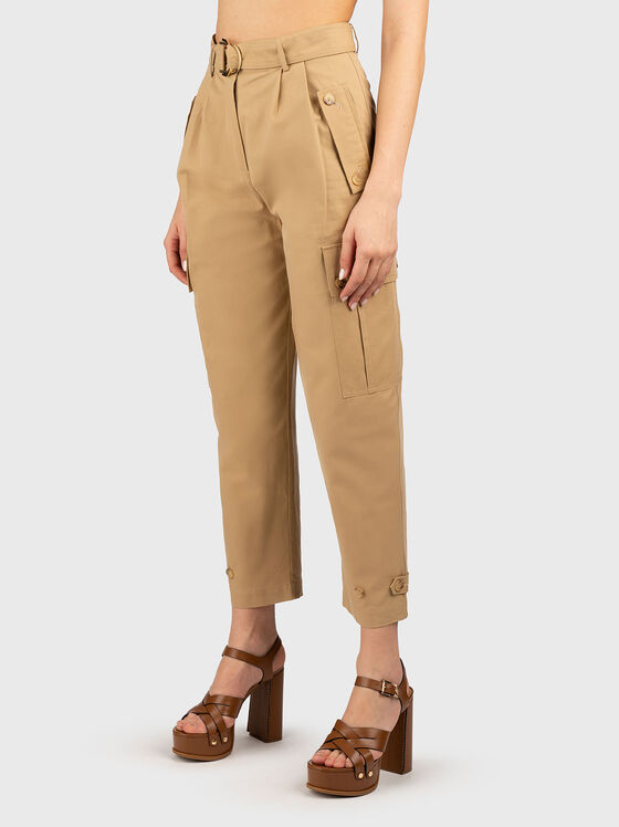High waisted cotton trousers - 1