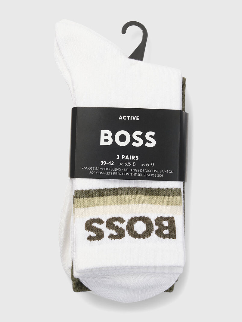 Set of three pairs of socks with a logo detail - 3