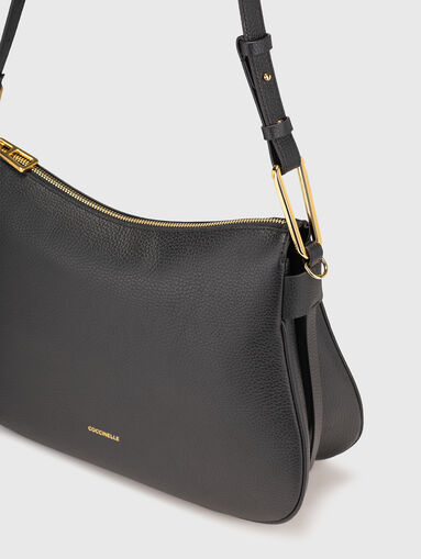 Leather hobo bag with logo - 4