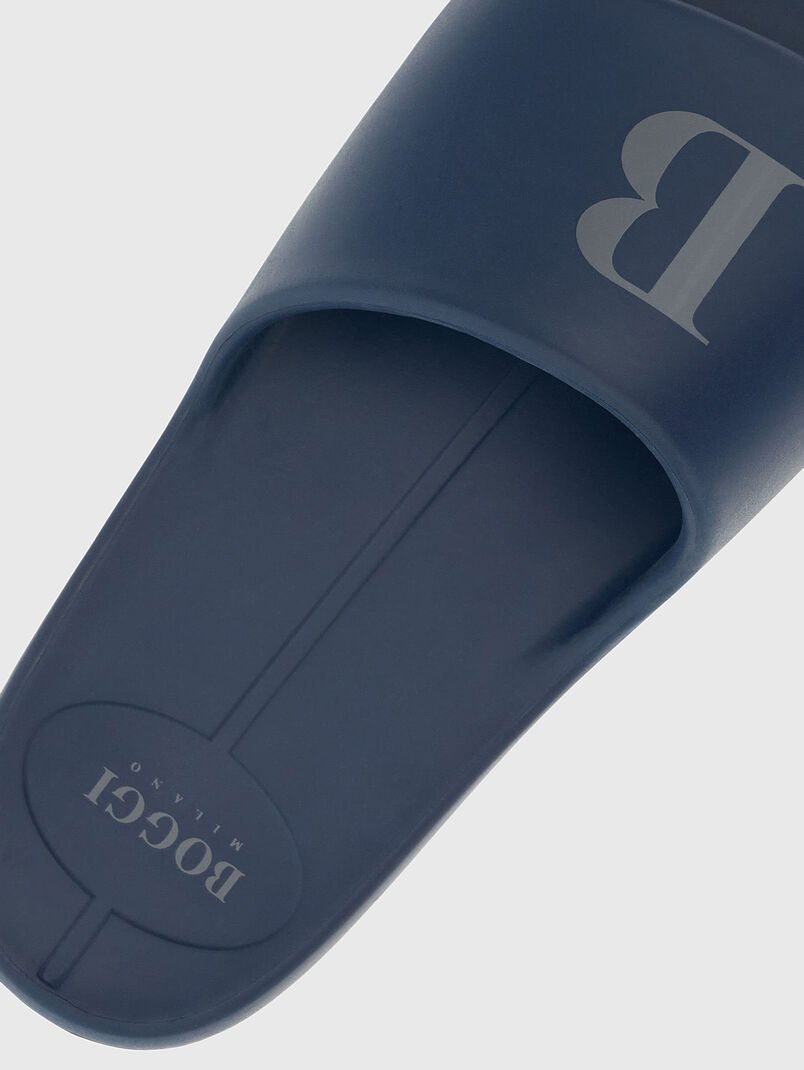 Dark blue slippers with a logo - 3