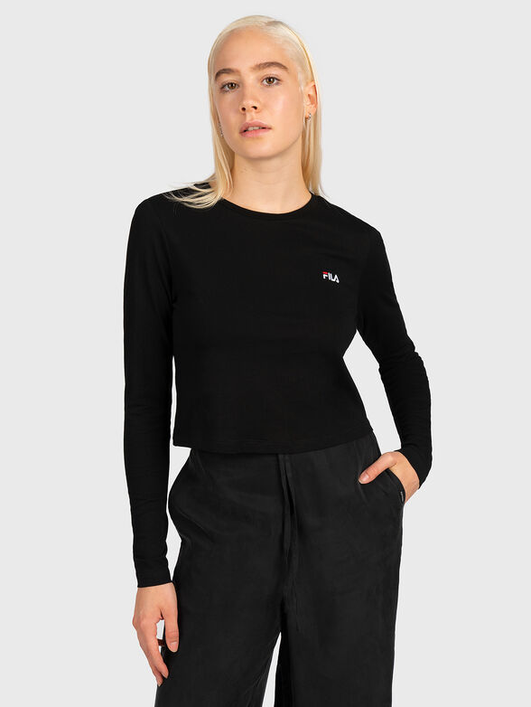 EAVEN cropped blouse with logo detail - 1