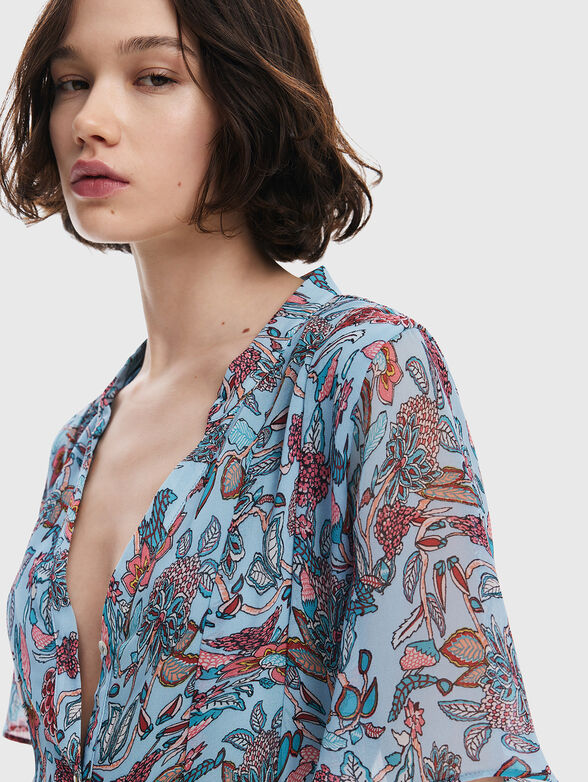 Floral print midi dress - 3