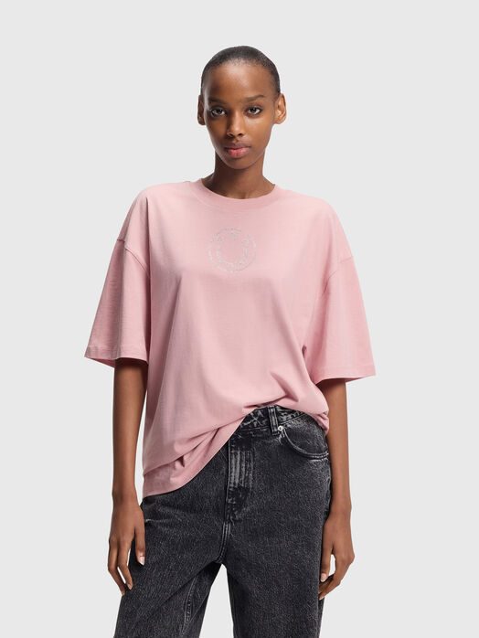 Oversized T-shirt with rhinestones