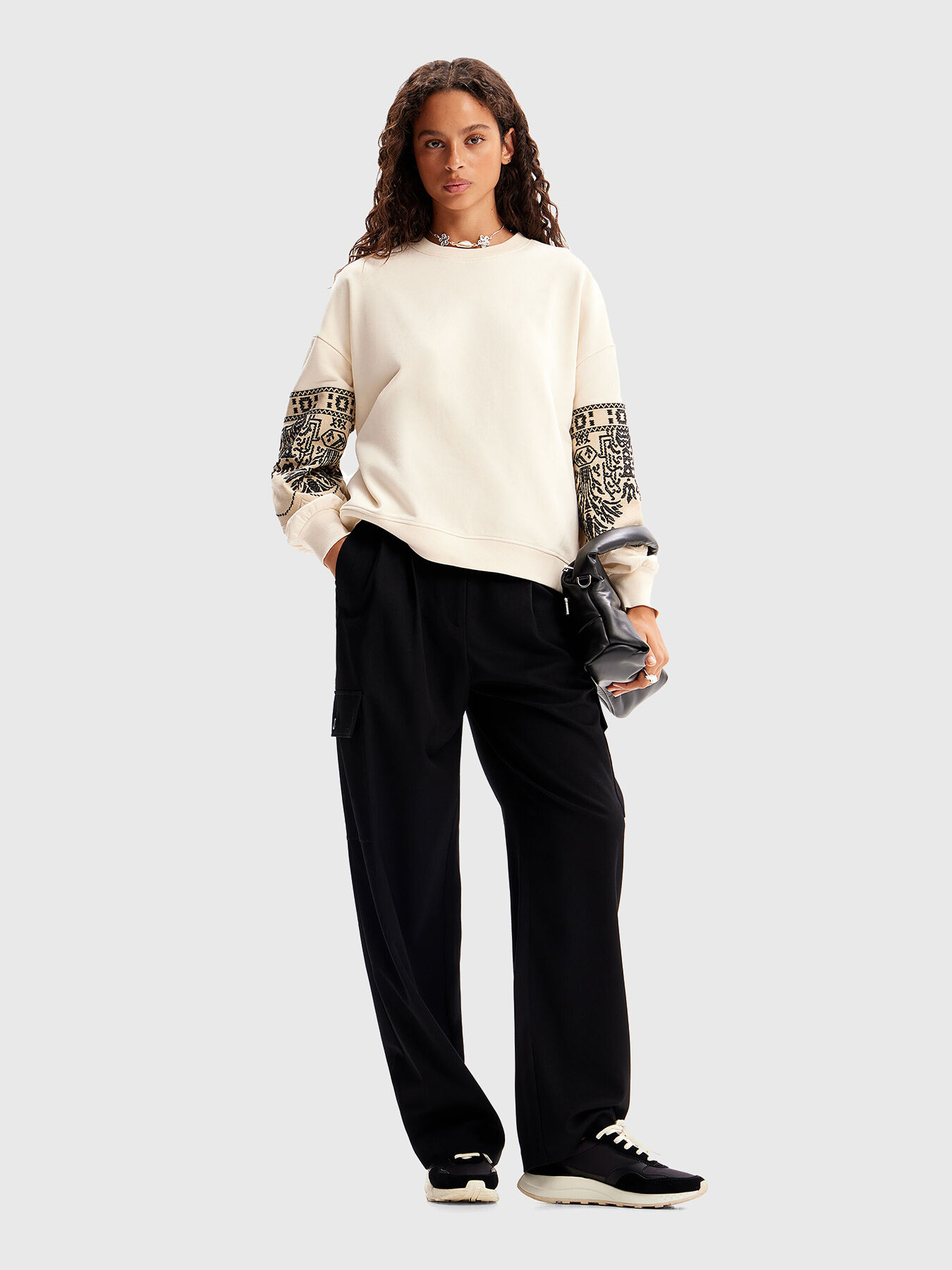 Sweatshirt with accent embroidery brand DESIGUAL
