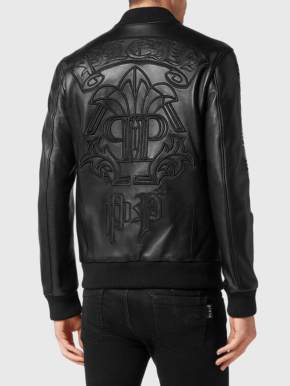 Leather bomber with broderie - 2
