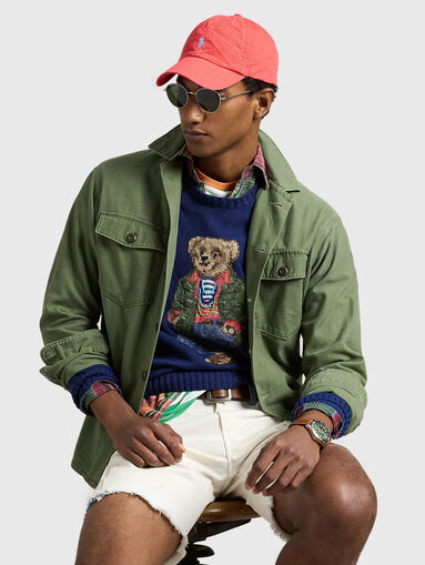 Blue sweater with Polo Bear print - 5