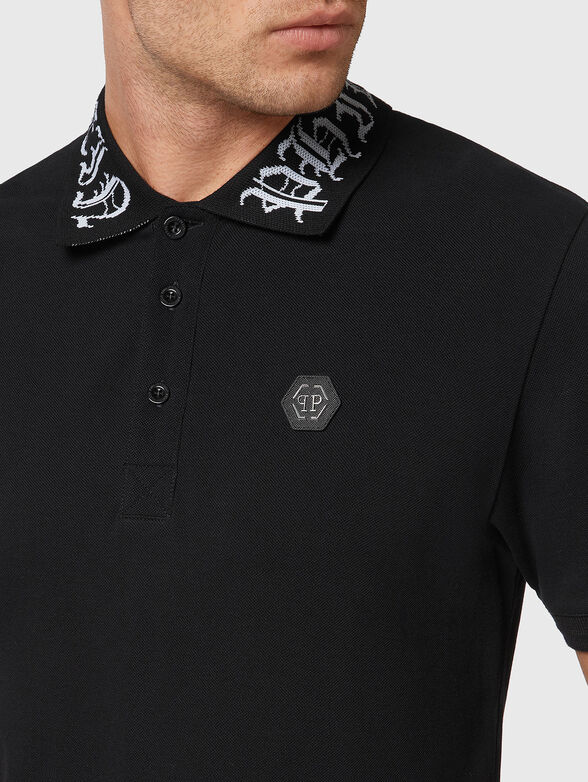 Polo shirt with logo accent on the collar - 4