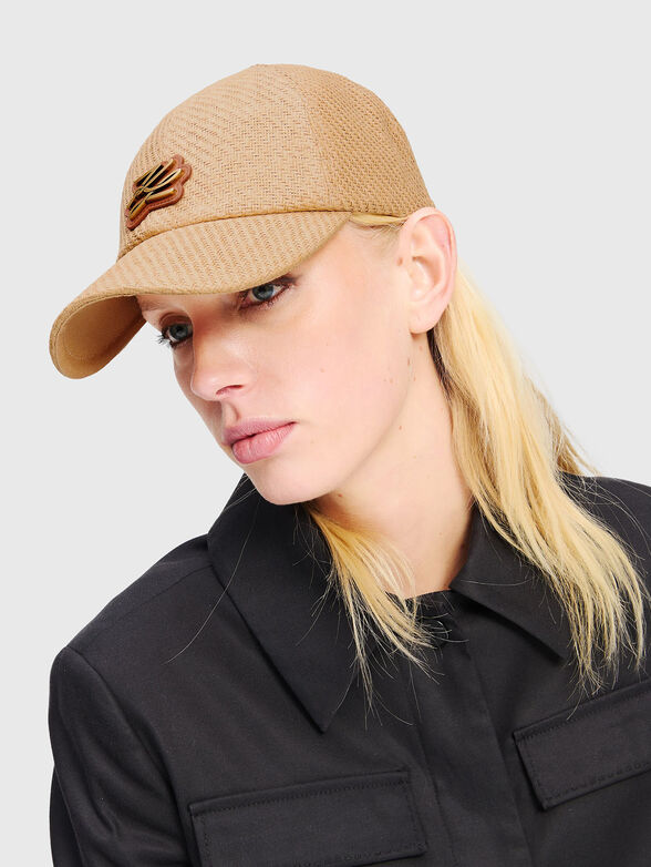 Knitted baseball cap with accent logo - 2