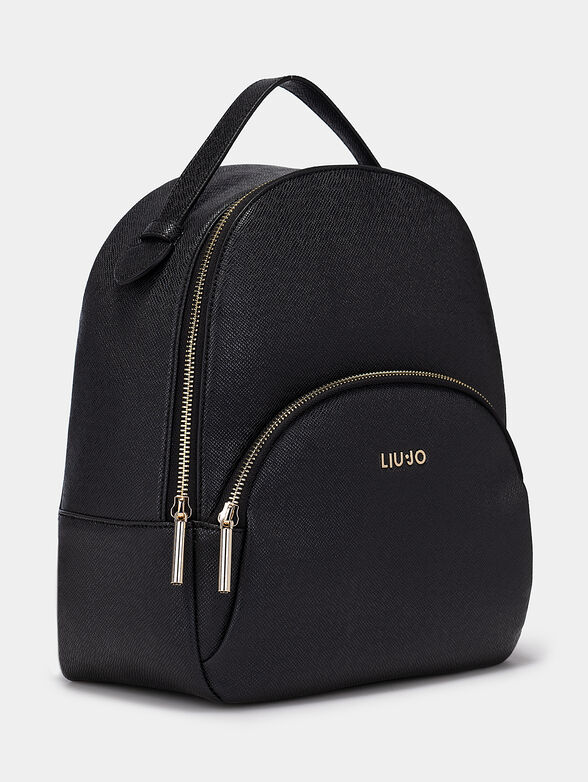 Black backpack with logo detail - 3
