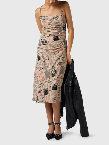 Midi dress with accent print - 5