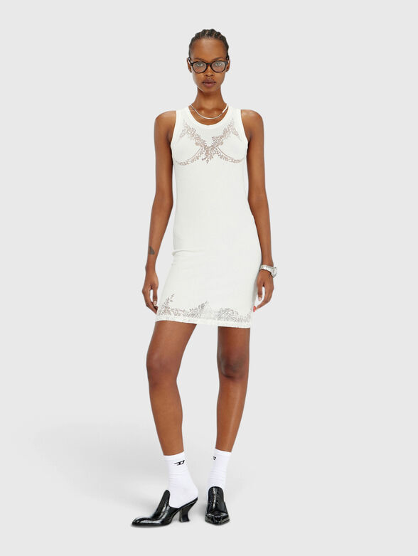 Mini dress with a lace-like effect - 4