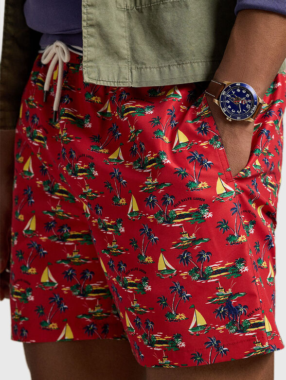 Tropical print beach shorts - 3