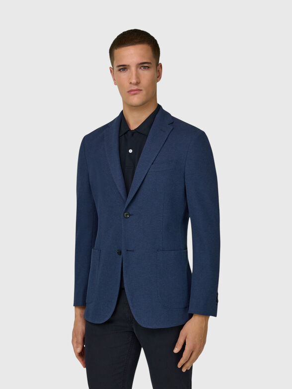 Single-breasted cotton blazer - 1