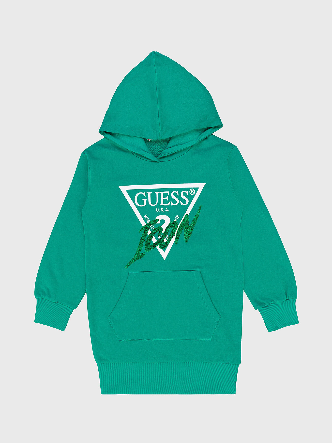 Black hoodie dress with logo brand GUESS Globalbrandsstore en