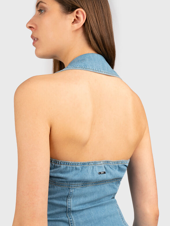 Denim dress with halter neckline  - 3
