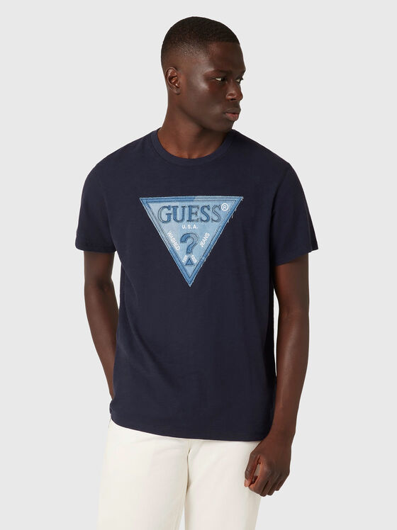 T-shirt with denim logo accent - 1