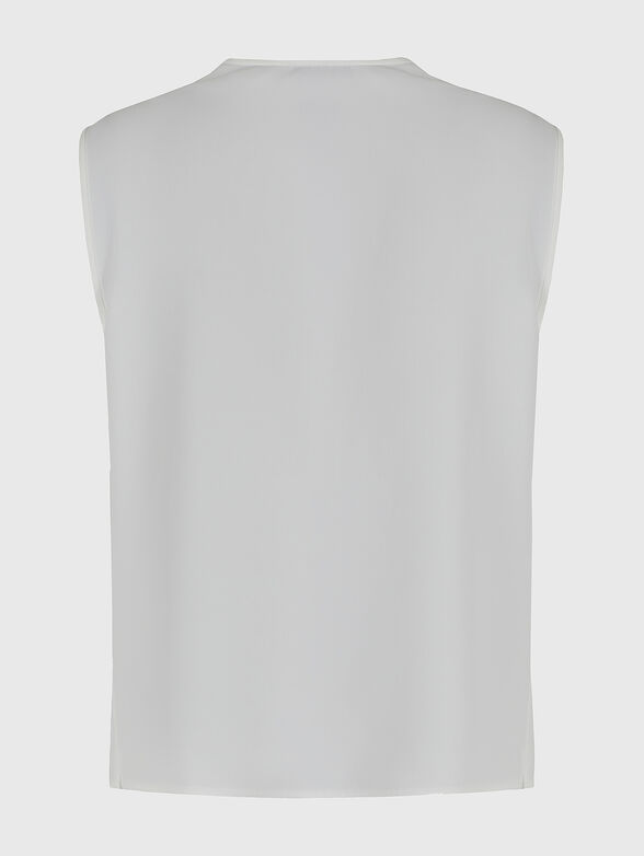 Crepe de chine top in white - 1