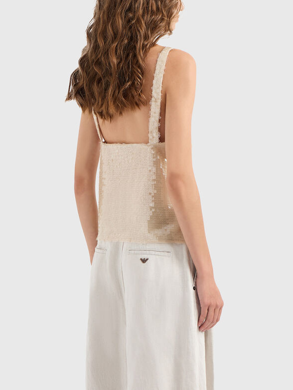 V-neck top with sequins - 3