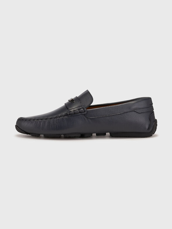 PIVIAL dark blue leather loafers - 4