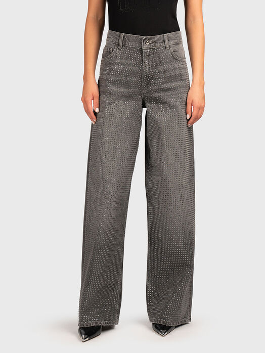 High waisted wide leg jeans