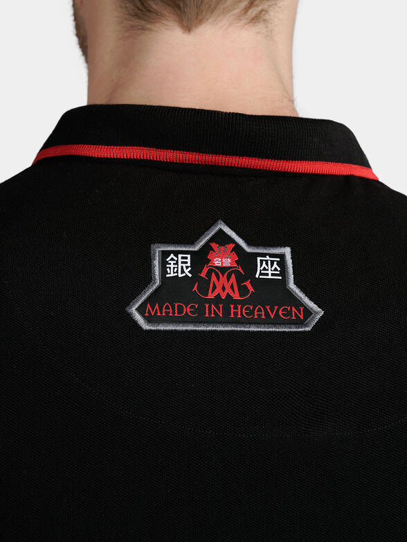 Black polo-shirt with contrasting details - 5