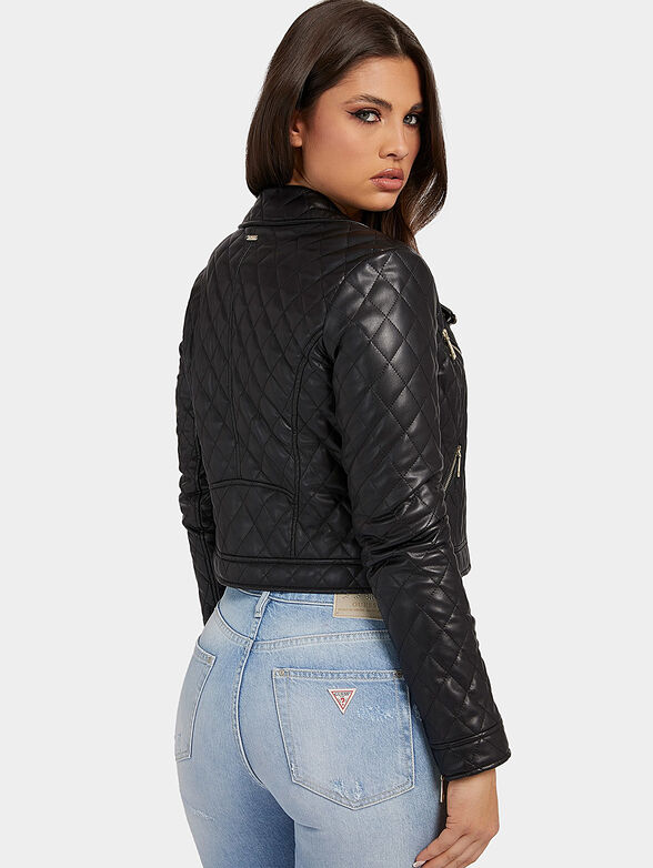 Faux leather jacket with quilted effect - 3