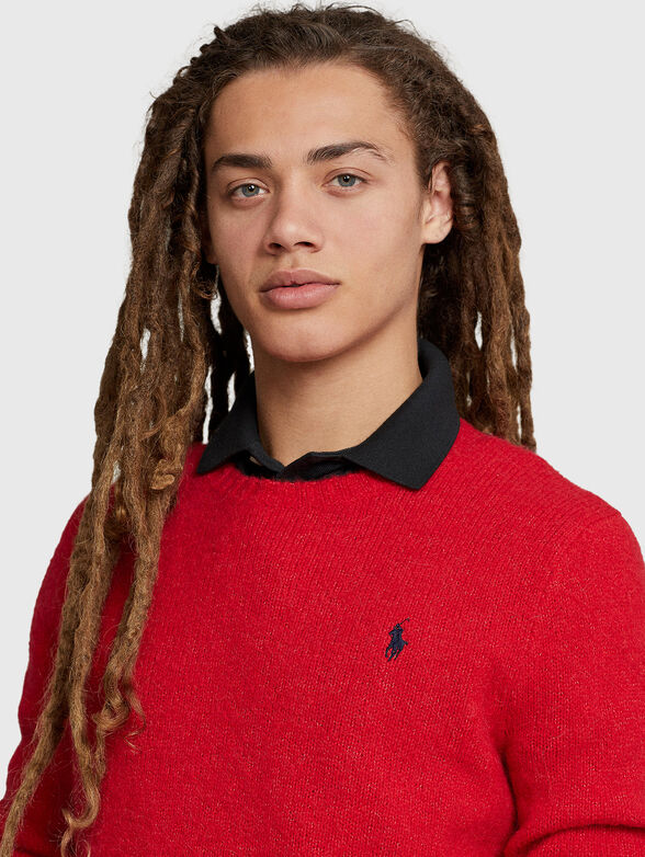 Wool blend sweater with logo embroidery - 4