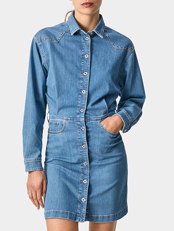 JANE short denim dress - 1