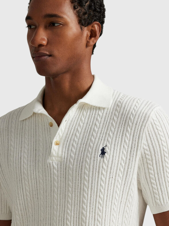 Knitted cotton polo shirt - 4
