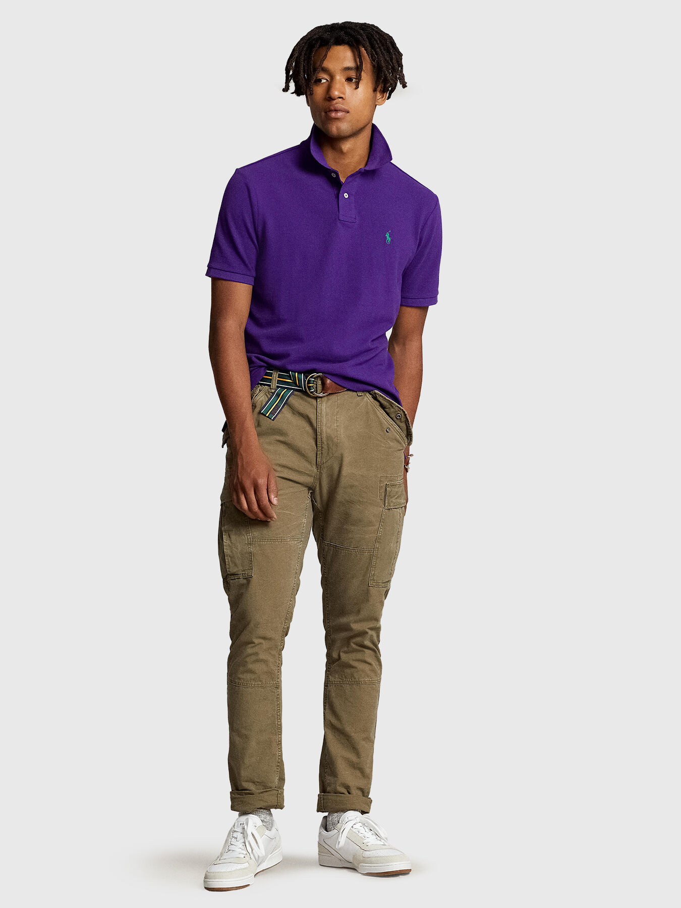 Purple polo pants top