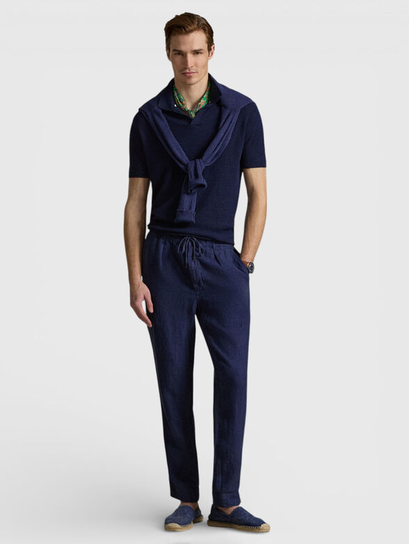 Linen pants with elastic waist - 4