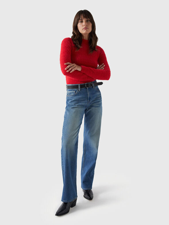 Knitted sweater in red colour - 2