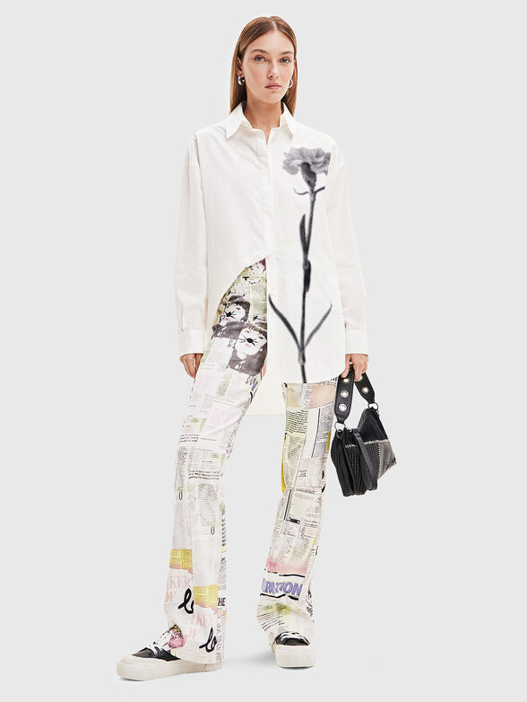 All over print high waist trousers - 4