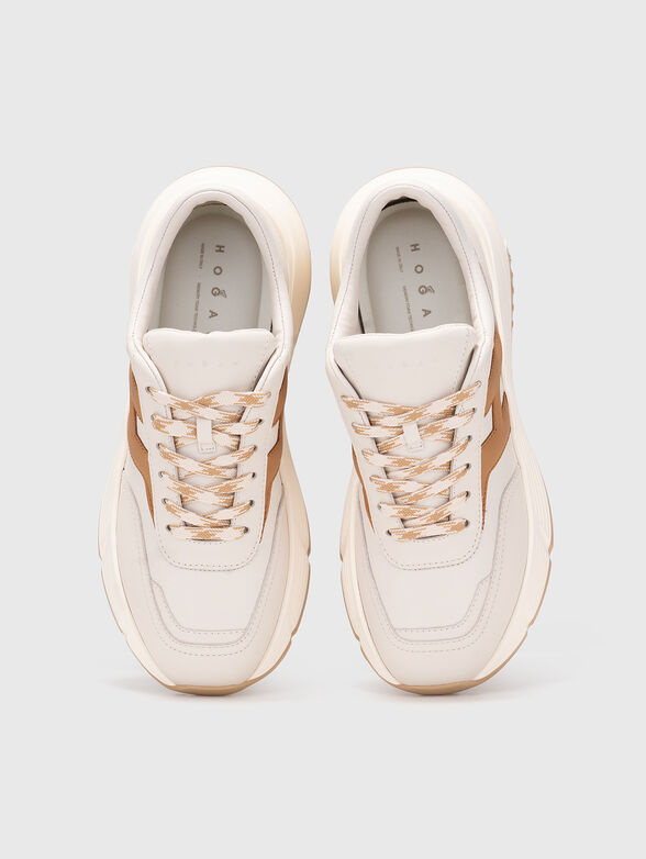 Leather sneakers with a logo detail - 6