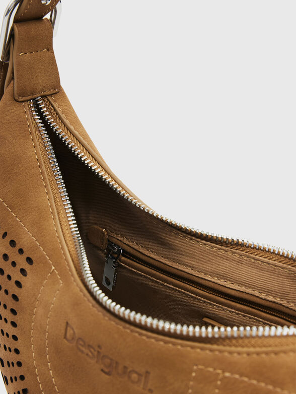 Eco leather hobo bag with perforation - 6