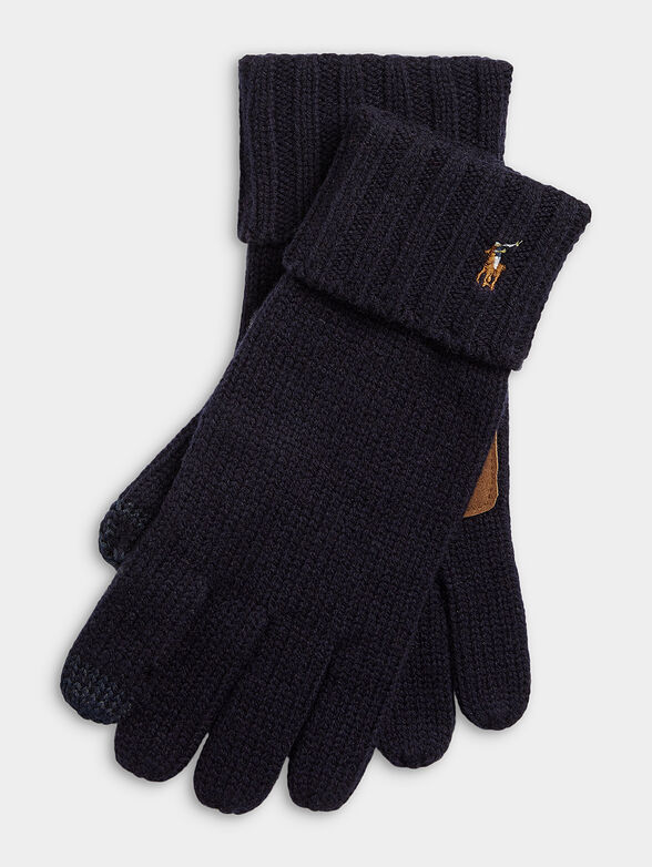 Merino wool gloves with logo embroidery - 1