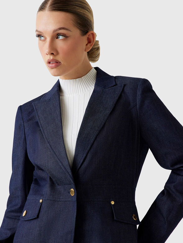 Denim jacket with gold details - 4
