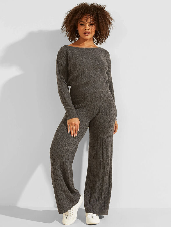Knitted trousers with wide legs  - 4
