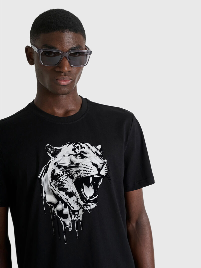 Black cotton T-shirt - 3